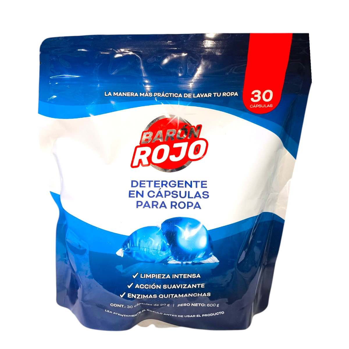 detergente en cápsulas para ropa barón rojo 4 cápsulas
