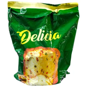 Empaque de Pan Dulce DELICIA 330g, ideal para las fiestas y meriendas tradicionales.