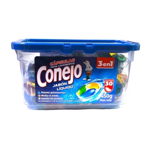 Cápsulas para Lavarropas Conejo 60g 30 Unidades