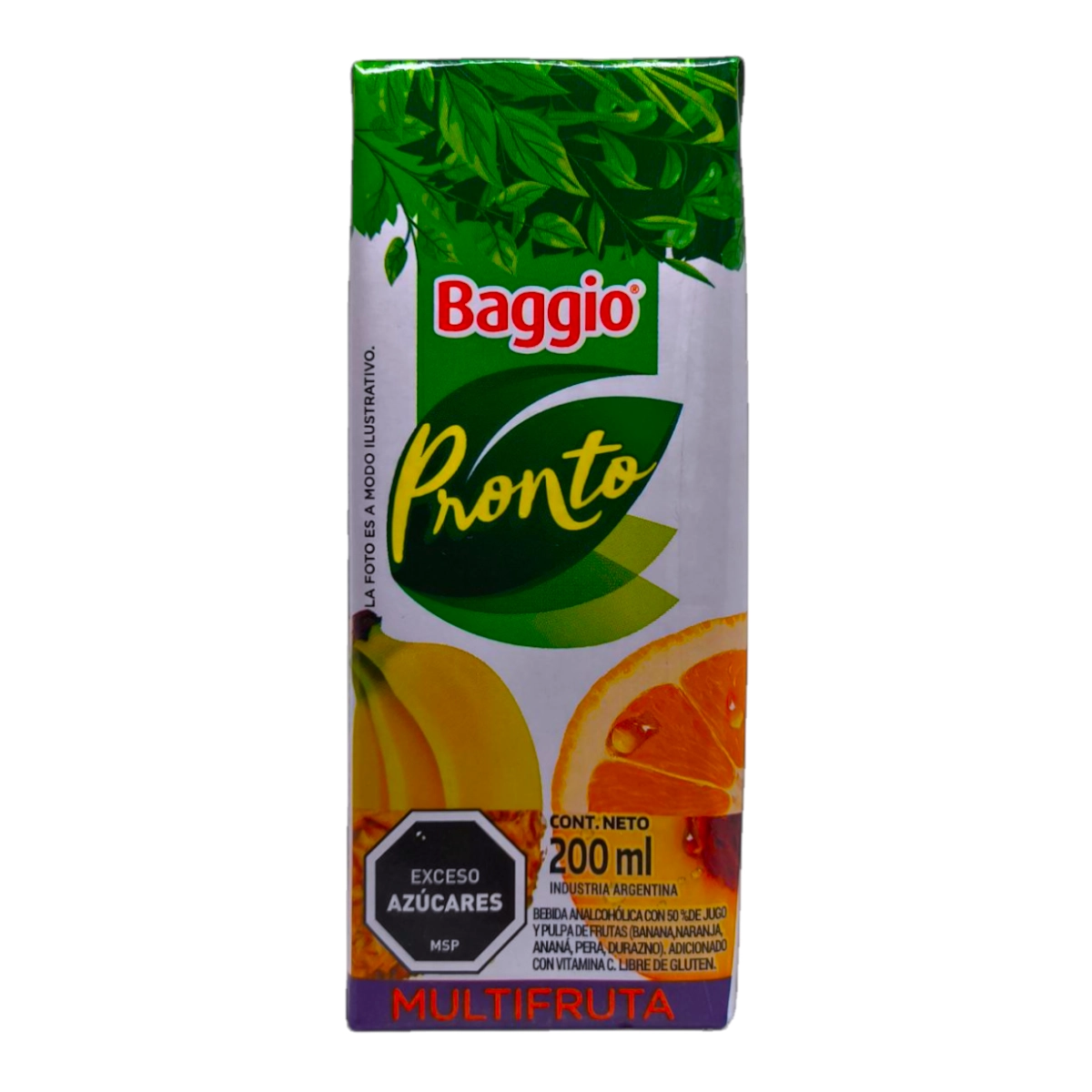 Caja de jugo Baggio Pronto sabor multifruta de 200 ml