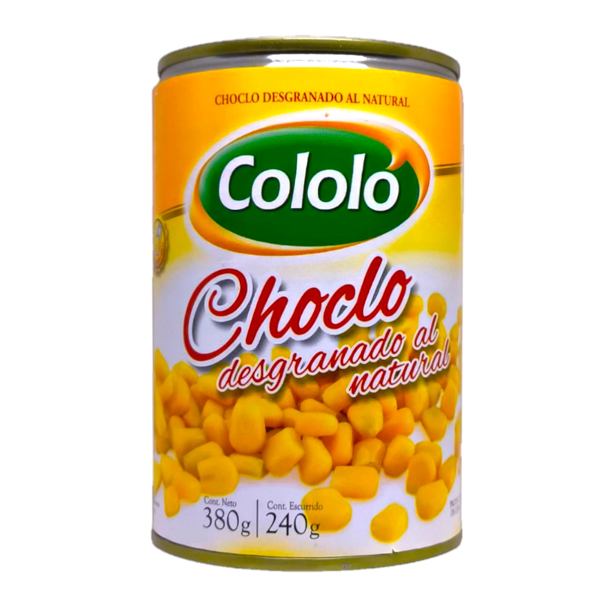 Lata de Choclo Enlatado en grano COLOLÓ de 380g.