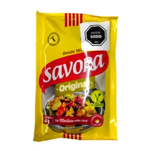 Envase de Mostaza Savora 60g Original, aderezo suave a base de especias.