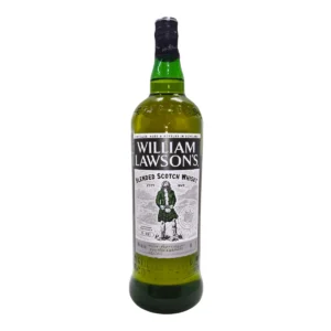 Botella de Whisky William Lawson's de 1 Litro. Blended Scotch Whisky original de Escocia con 40% de graduación alcohólica.