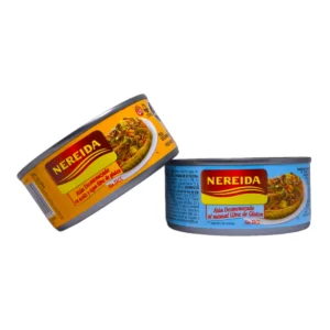 Atún desmenuzado Nereida 170g sin TACC, disponible al natural o en aceite, ideal para ensaladas y tartas con envío en Salto, Uruguay.