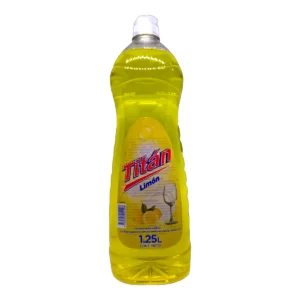 Detergente Titan Limón 1.25L lavavajillas ultra desengrasante para platos impecables y limpieza profunda en Salto Uruguay.