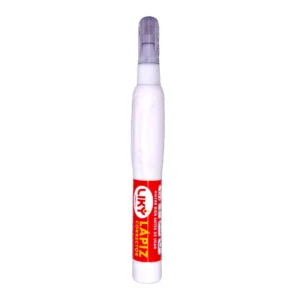 Lápiz corrector Liky Omega de 7mL, corrector líquido tipo lapicera de alta precisión para oficina y estudio, disponible en Salto Uruguay.