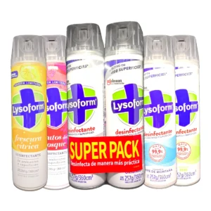 Desinfectante LYSOFORM Aerosol 360Cc para eliminar virus y bacterias en ambientes y superficies de tu hogar en Salto.