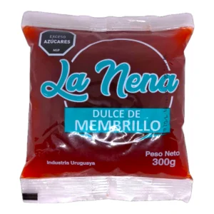 Paquete transparente de Dulce de Membrillo LA NENA 300g de Industria Uruguaya.