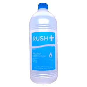 Alcohol rectificado Rush azul 950mL 95 grados. Desinfectante y antiséptico etílico de máxima pureza para cuidar tu hogar.