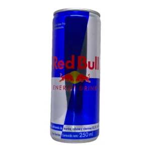 Lata de energizante Red Bull 250ml. Bebida ideal para tener más energía y concentración durante el día.