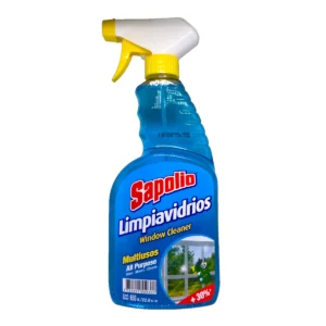 Limpiavidrios Sapolio con gatillo 650ml. Limpiador líquido para cristales, ventanas y espejos impecables sin dejar vetas.