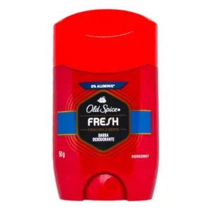 Desodorante en barra Old Spice Fresh de 50g con fragancia a frescura y menta. Fórmula con 0% aluminio.