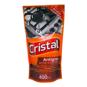 Recarga Cristal antigrasa 400ml. Repuesto económico de desengrasante potente para limpiar profundamente la cocina.