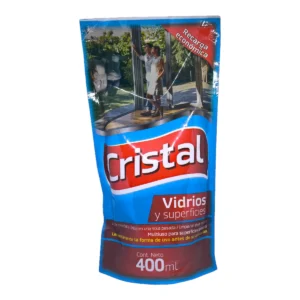 Recarga Cristal vidrios y superficies 400ml. Repuesto económico de limpiavidrios para una limpieza transparente y sin vetas.