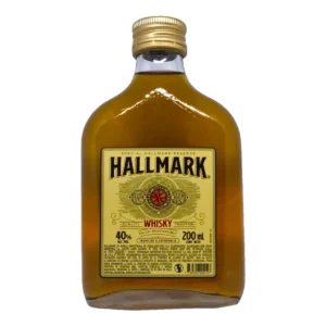 Petaca de whisky hallmark 200ml. Bebida clásica en formato personal ideal para disfrutar en previas y salidas especiales.