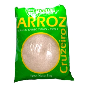 Paquete de 5Kg de Arroz CRUZEIRO blanco, largo y fino, tipo 1.