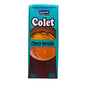 Envase de Colet 250mL Choco Bombon color celeste.