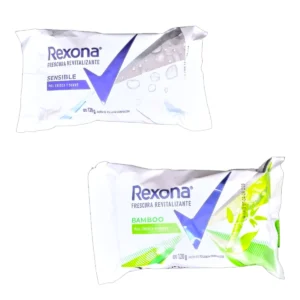 Pastillas de 120g de Jabón Tocador REXONA en sus variedades Sensible y Bamboo.