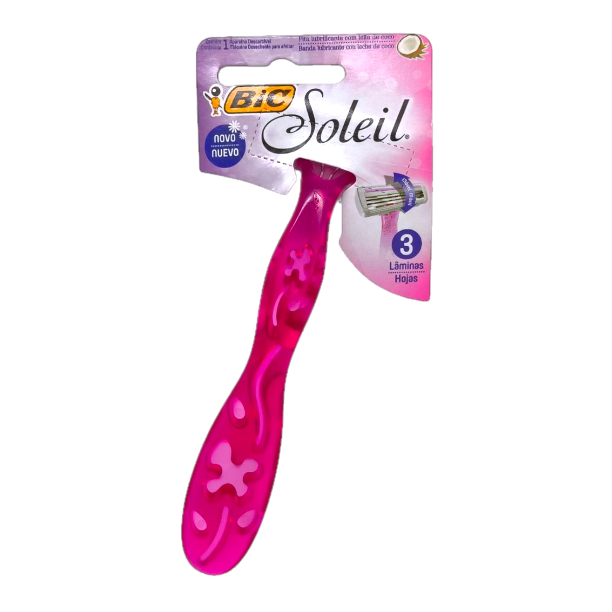 Blíster de Maquina Afeitar BIC Soleil 3 Hojas colorida.