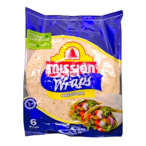 Paquete de 6 Wraps MISSION Original de Trigo, tortillas tiernas, sabrosas y aptas para veganos.