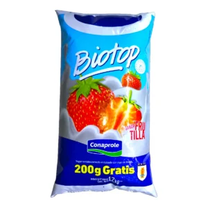 Sachet de yogur semidescremado Conaprole Biotop sabor frutilla de 1,2 kg