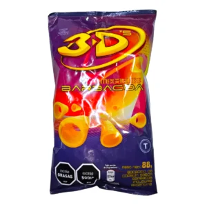 Bolsa de snacks 3D's Megatube sabor barbacoa de 88g