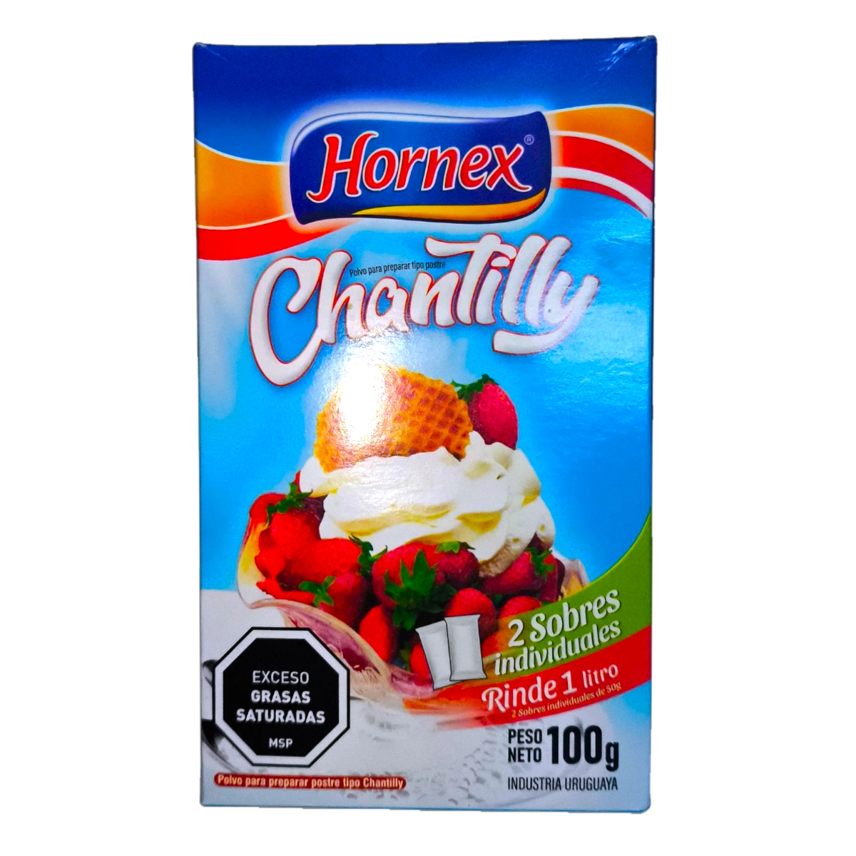 Cajita de Polvo para preparar Crema Chantilly HORNEX de 100g.