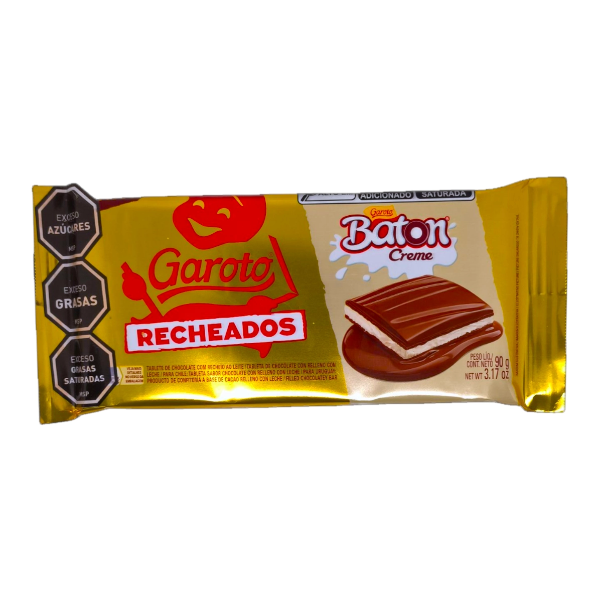 Tableta de chocolate Garoto Baton Creme Recheados de 90g