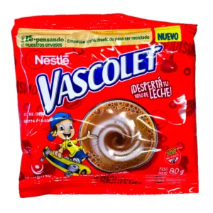 Paquete de Nestlé Vascolet de 80g, chocolate en polvo sin T.A.C.C