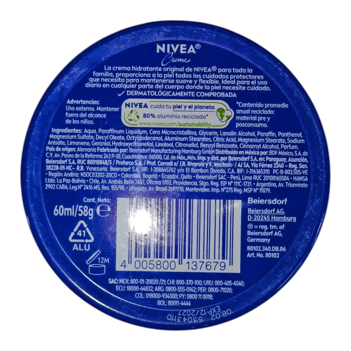 Crema NIVEA 60mL Lata - Imagen 2