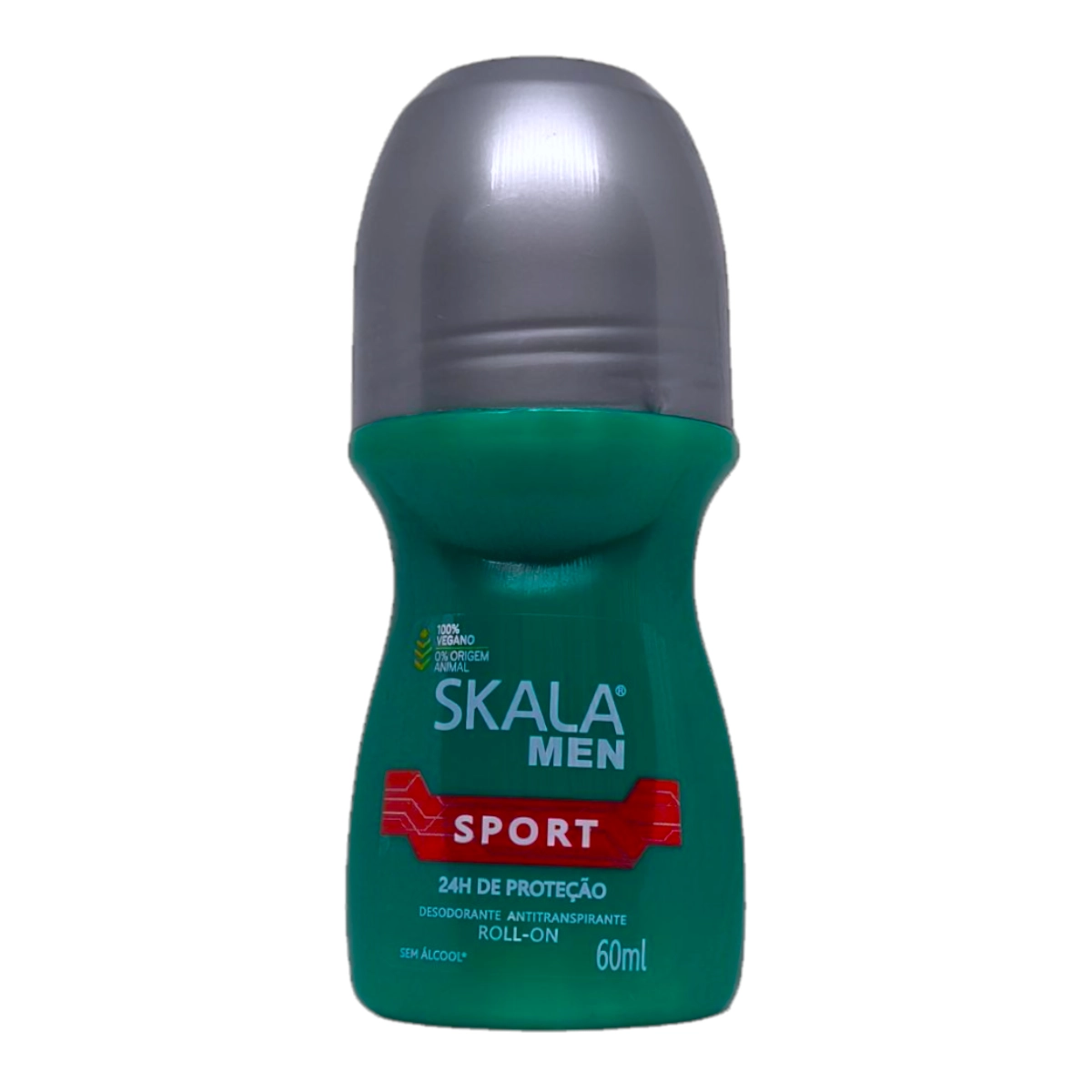 Envase de desodorante roll-on SKALA Sport de 60mL con diseño en tonos azules.