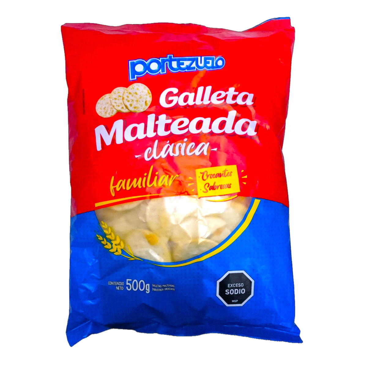 Galleta Malteada clásica Portezuelo, tamaño familiar de 500g