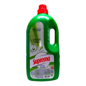 Bidón de Jabón Líquido para ropa SUPREMA de 3 Litros en su presentación Verde.