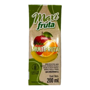 Cajita de Jugo MAXIFRUTA 200mL sabor Multifruta con sorbete.