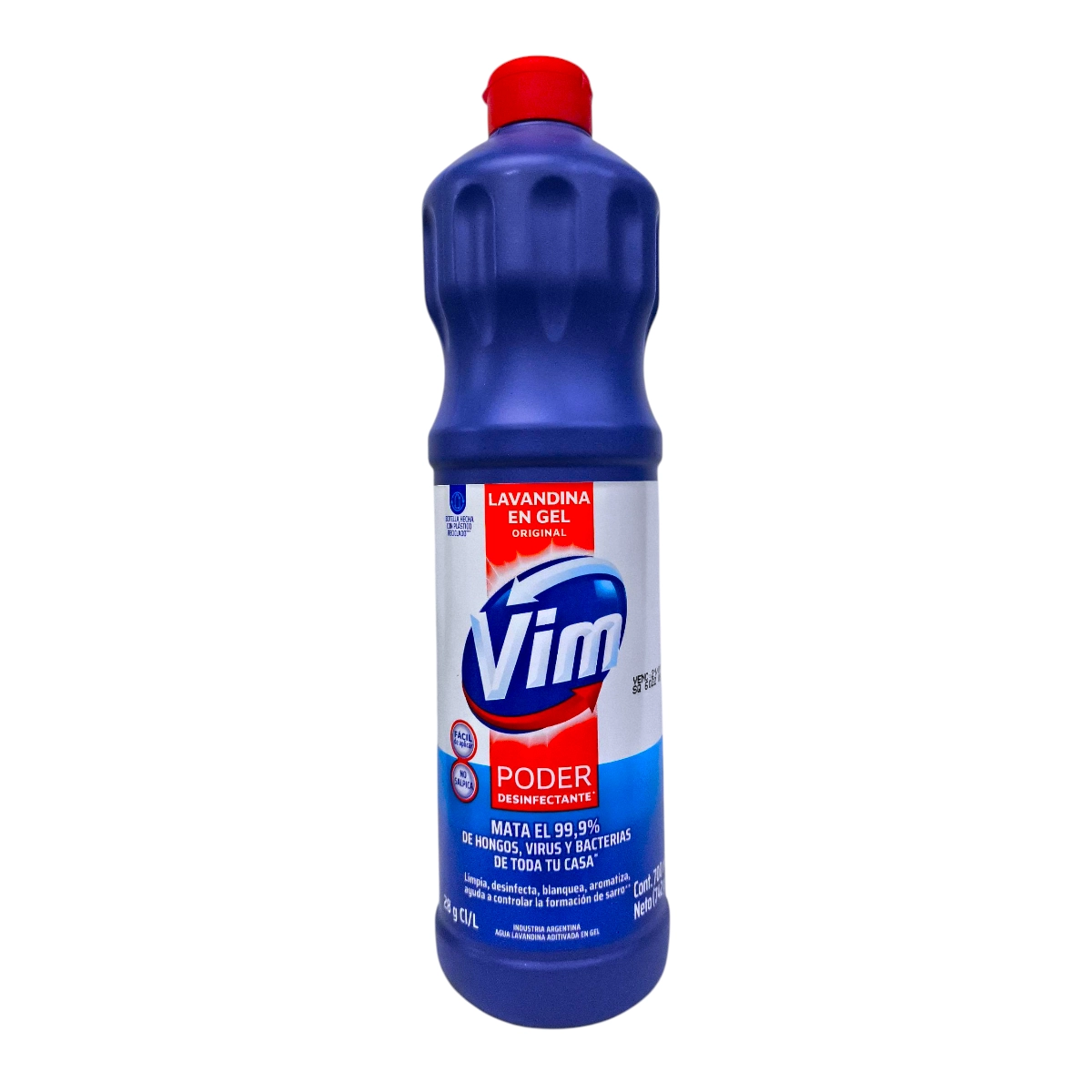Botella de Lavandina en Gel Vim 700ml Original para limpieza y desinfección.