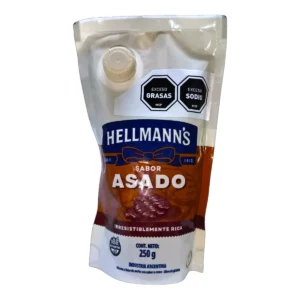 Doypack de Mayonesa Hellmann's sabor Asado de 250g, disponible en supermercado Súper Práctico Salto.