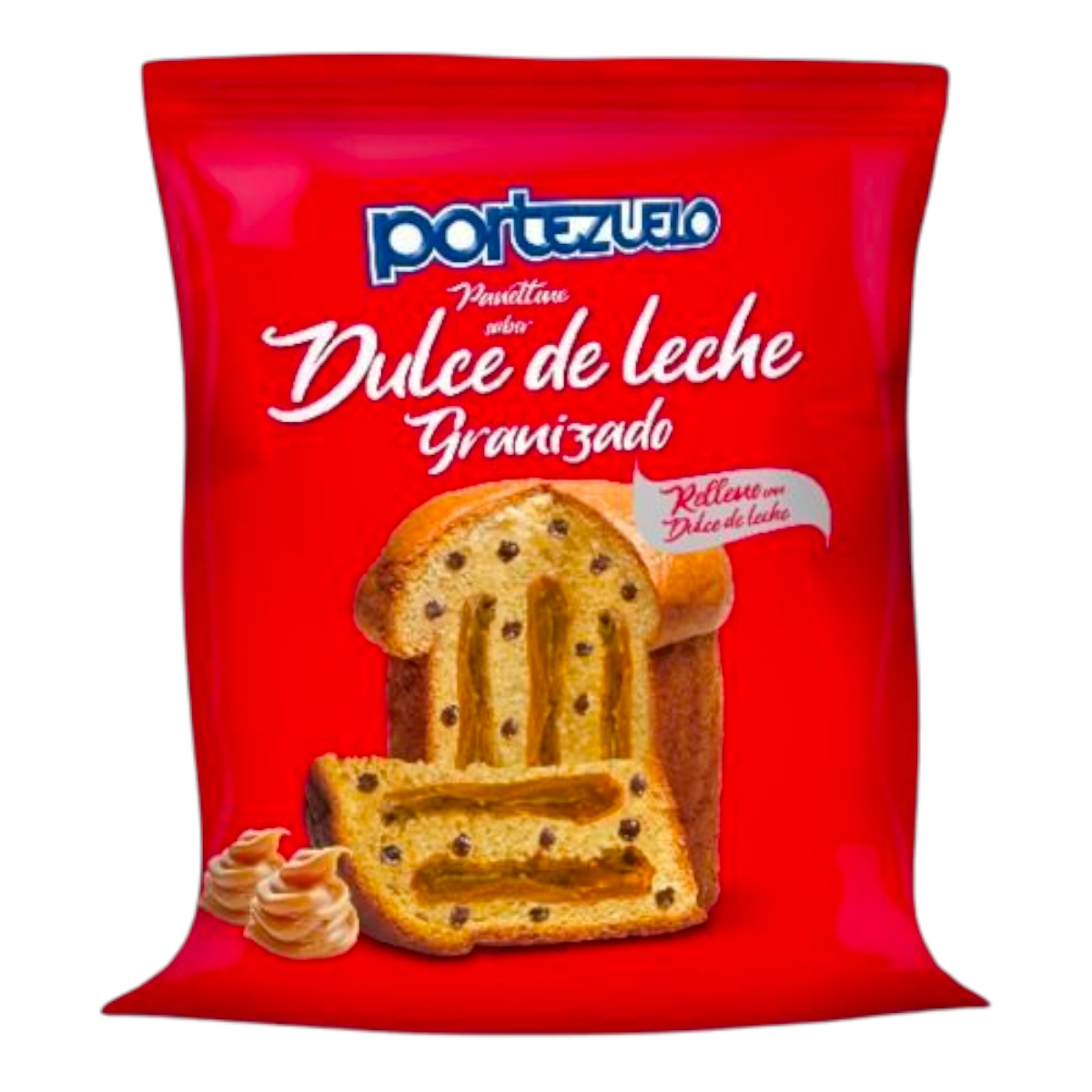 Panettone Portezuelo Dulce de Leche Granizado, disponible en supermercado Súper Práctico Salto.