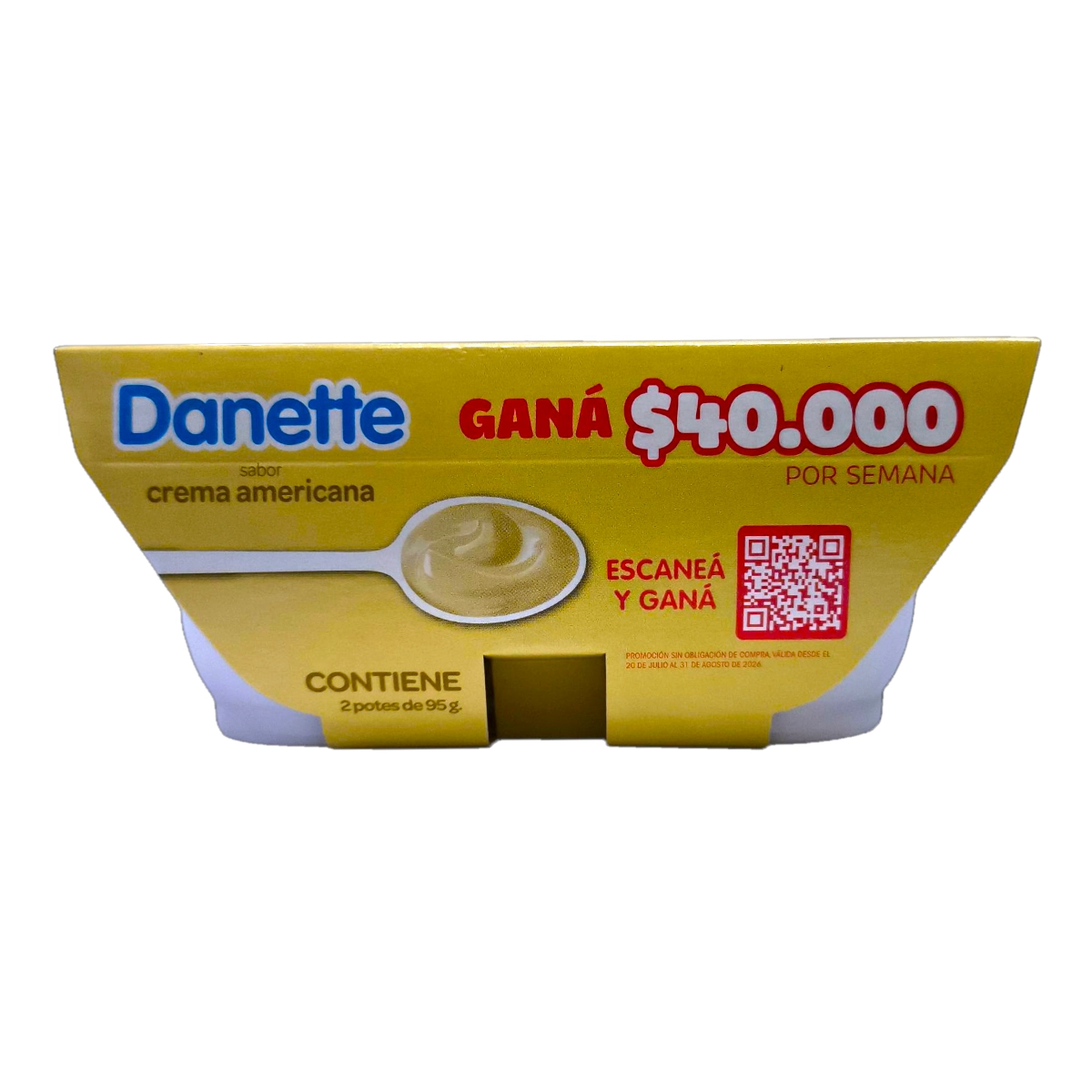 Postre Danette 2U Crema Americana para meriendas y postres en Salto Uruguay