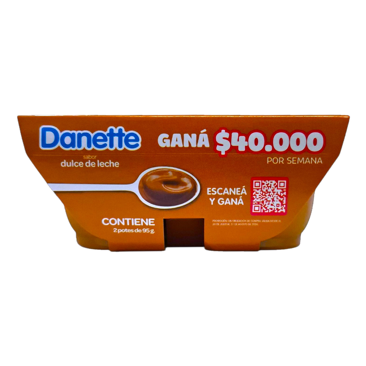 Postre Danette 2U Dulce de Leche para meriendas y postres en Salto Uruguay