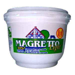 Empaque de Queso Alpa Magretto Light 230g, queso magro reducido en grasas.
