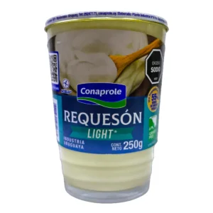 Frasco de queso untable Requesón Frasco de Vidrio 250g Light, ideal para dietas.