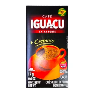 Café Iguaçu Extra Forte + Cremoso, café soluble en polvo de 17 g, sin T.A.C.C. y libre de gluten