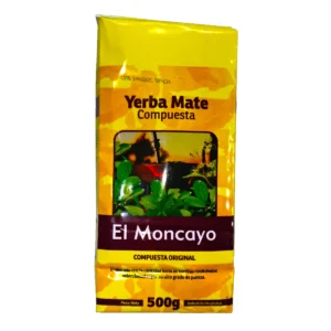 Paquete de Yerba Moncayo 500g compuesta con hierbas, ideal para el mate diario.
