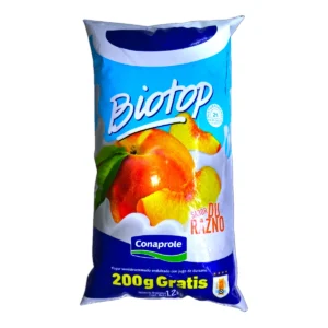 Yogur semidescremado Biotop Conaprole sabor durazno de 1,2 kg con 200 g gratis