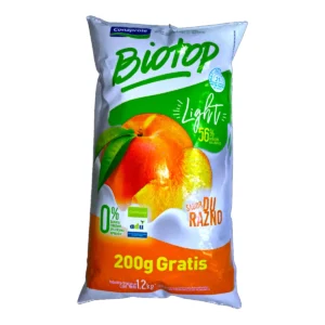Bolsa de yogur Conaprole Biotop Light sabor durazno de 1,2 kg con 200 g gratis