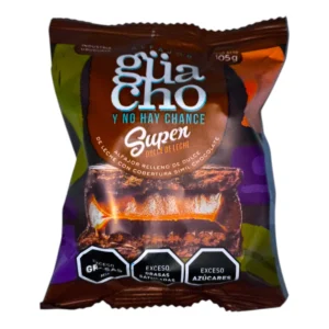 Envoltorio del Alfajor GUACHO de 105g bañado en Chocolate negro.
