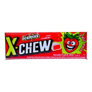 Paquete individual de Caramelos X-CHEW 27g sabor Frutilla.