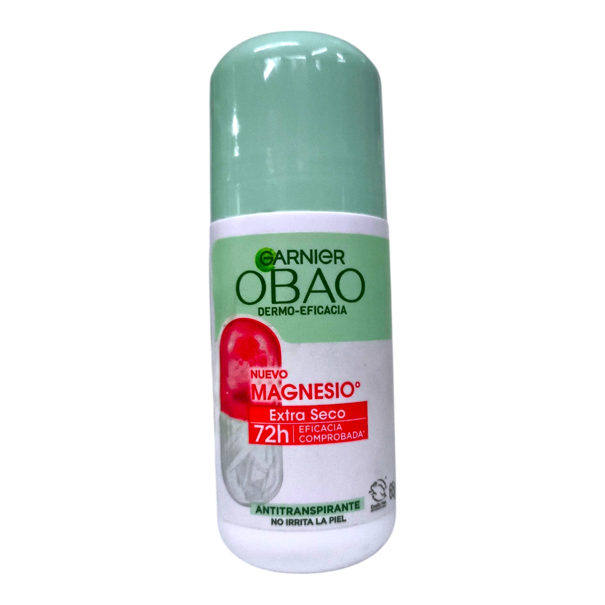 Desodorante y antitranspirante GARNIER OBAO Roll On 65g con Magnesio.