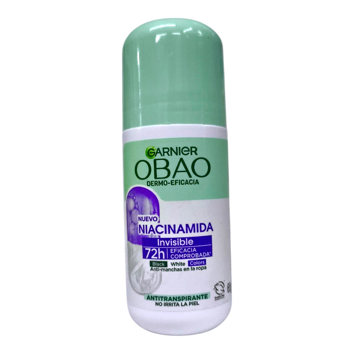 Desodorante y antitranspirante GARNIER OBAO Roll On 65g con Niacinamida.