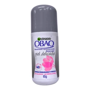 Desodorante y antitranspirante GARNIER OBAO Roll On 65g para Piel Delicada.